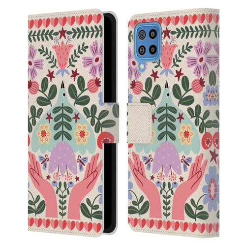 Gabriela Thomeu Floral Folk Flora Leather Book Wallet Case Cover For Samsung Galaxy F22 (2021)