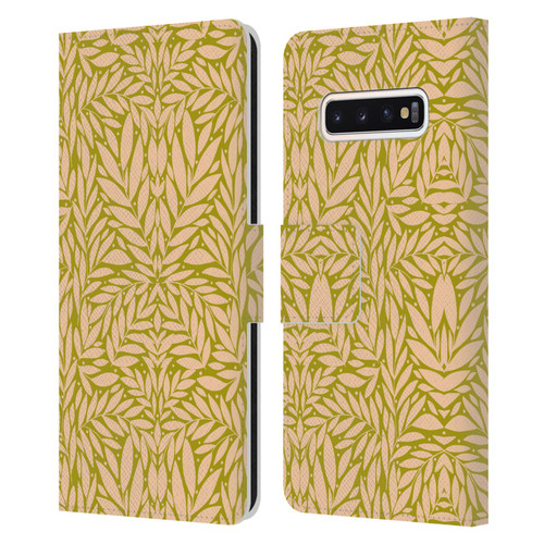 Gabriela Thomeu Floral Vintage Leaves Leather Book Wallet Case Cover For Samsung Galaxy S10