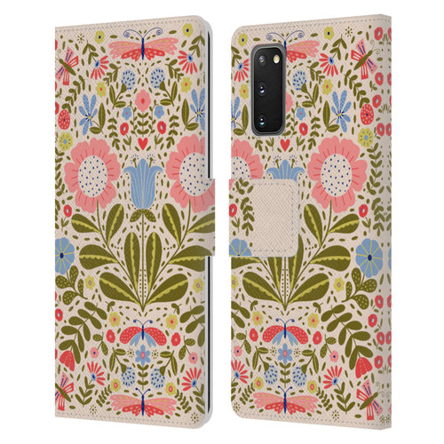 Gabriela Thomeu Floral Blooms & Butterflies Leather Book Wallet Case Cover For Samsung Galaxy S20 / S20 5G