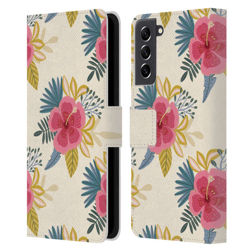 Gabriela Thomeu Floral Tropical Leather Book Wallet Case Cover For Samsung Galaxy S21 FE 5G