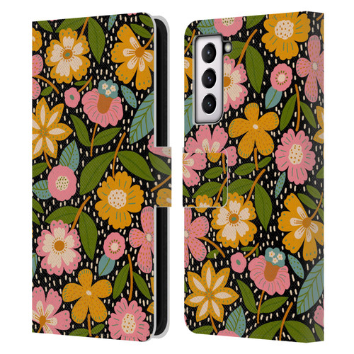 Gabriela Thomeu Floral Floral Jungle Leather Book Wallet Case Cover For Samsung Galaxy S21 5G