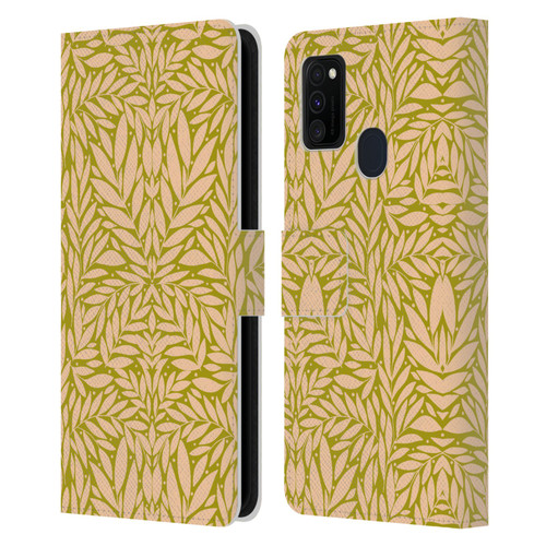 Gabriela Thomeu Floral Vintage Leaves Leather Book Wallet Case Cover For Samsung Galaxy M30s (2019)/M21 (2020)