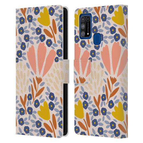 Gabriela Thomeu Floral Spring Flower Field Leather Book Wallet Case Cover For Samsung Galaxy M31 (2020)