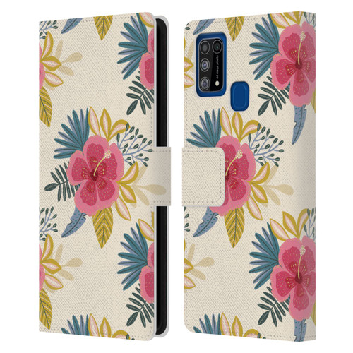 Gabriela Thomeu Floral Tropical Leather Book Wallet Case Cover For Samsung Galaxy M31 (2020)