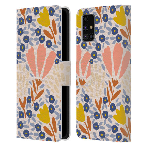 Gabriela Thomeu Floral Spring Flower Field Leather Book Wallet Case Cover For Samsung Galaxy M31s (2020)