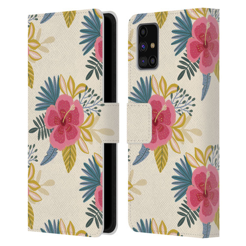 Gabriela Thomeu Floral Tropical Leather Book Wallet Case Cover For Samsung Galaxy M31s (2020)