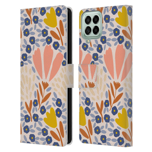 Gabriela Thomeu Floral Spring Flower Field Leather Book Wallet Case Cover For Samsung Galaxy M33 (2022)