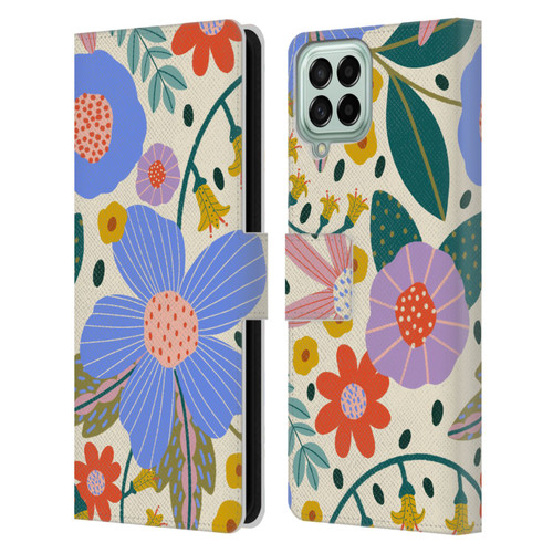 Gabriela Thomeu Floral Pure Joy - Colorful Floral Leather Book Wallet Case Cover For Samsung Galaxy M53 (2022)