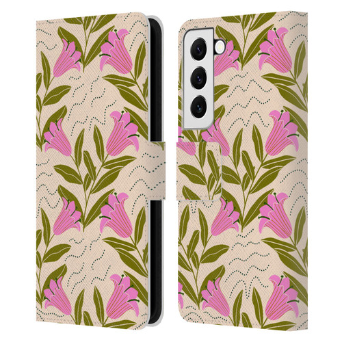 Gabriela Thomeu Floral Tulip Leather Book Wallet Case Cover For Samsung Galaxy S22 5G