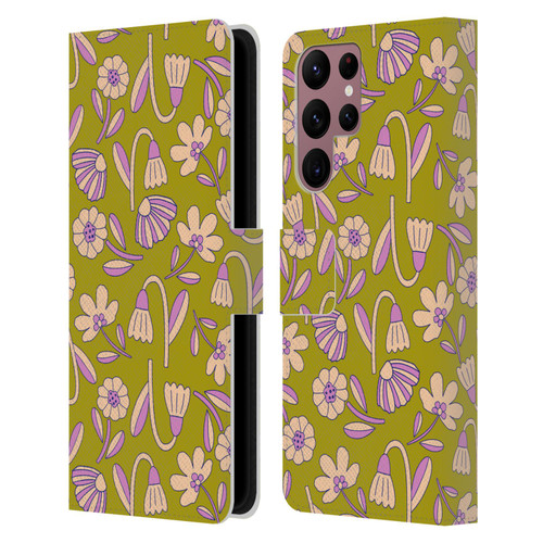Gabriela Thomeu Floral Art Deco Leather Book Wallet Case Cover For Samsung Galaxy S22 Ultra 5G