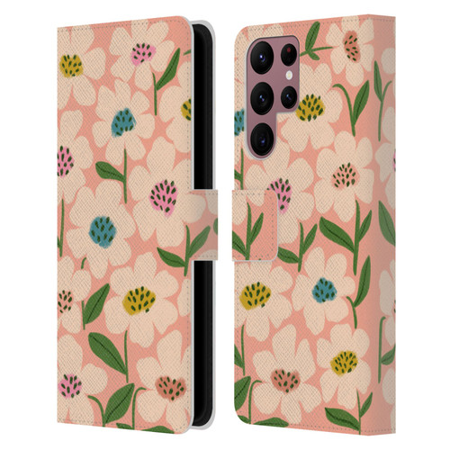 Gabriela Thomeu Floral Blossom Leather Book Wallet Case Cover For Samsung Galaxy S22 Ultra 5G