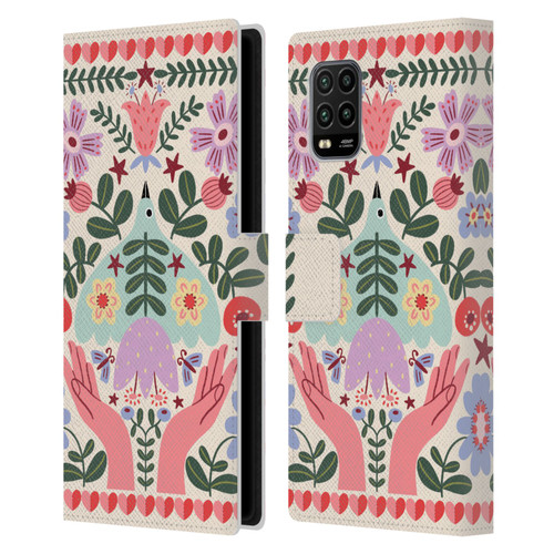 Gabriela Thomeu Floral Folk Flora Leather Book Wallet Case Cover For Xiaomi Mi 10 Lite 5G