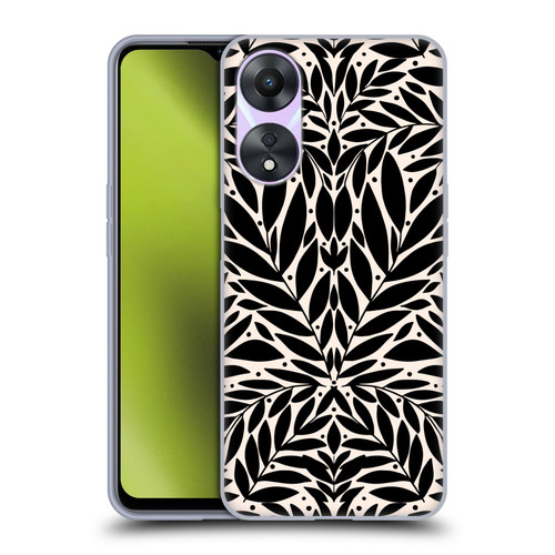 Gabriela Thomeu Floral Black And White Folk Leaves Soft Gel Case for OPPO A78 4G