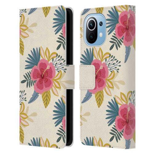 Gabriela Thomeu Floral Tropical Leather Book Wallet Case Cover For Xiaomi Mi 11