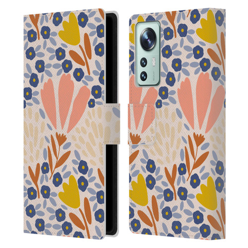 Gabriela Thomeu Floral Spring Flower Field Leather Book Wallet Case Cover For Xiaomi 12