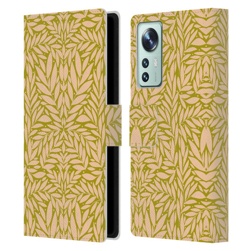 Gabriela Thomeu Floral Vintage Leaves Leather Book Wallet Case Cover For Xiaomi 12