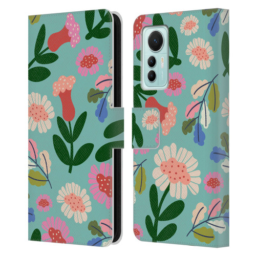 Gabriela Thomeu Floral Super Bloom Leather Book Wallet Case Cover For Xiaomi 12 Lite