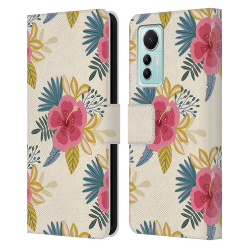 Gabriela Thomeu Floral Tropical Leather Book Wallet Case Cover For Xiaomi 12 Lite