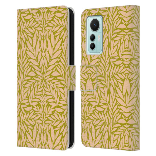 Gabriela Thomeu Floral Vintage Leaves Leather Book Wallet Case Cover For Xiaomi 12 Lite