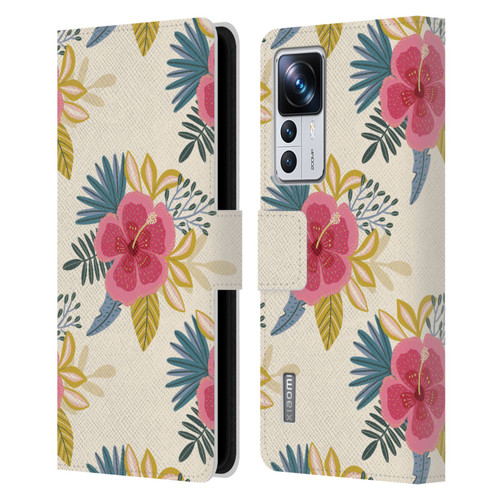 Gabriela Thomeu Floral Tropical Leather Book Wallet Case Cover For Xiaomi 12T Pro