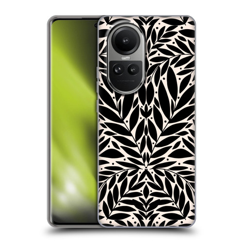 Gabriela Thomeu Floral Black And White Folk Leaves Soft Gel Case for OPPO Reno10 5G / Reno10 Pro 5G
