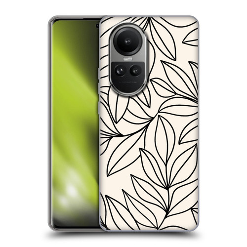 Gabriela Thomeu Floral Black And White Leaves Soft Gel Case for OPPO Reno10 5G / Reno10 Pro 5G