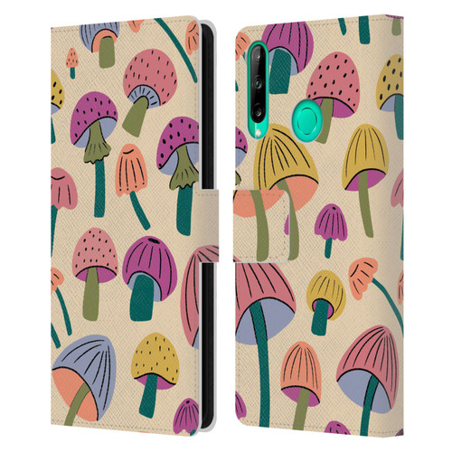 Gabriela Thomeu Retro Magic Mushroom Leather Book Wallet Case Cover For Huawei P40 lite E