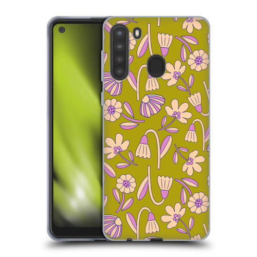 Gabriela Thomeu Floral Art Deco Soft Gel Case for Samsung Galaxy A21 (2020)