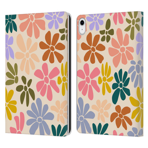 Gabriela Thomeu Retro Rainbow Color Floral Leather Book Wallet Case Cover For Apple iPad 10.9 2022/2025