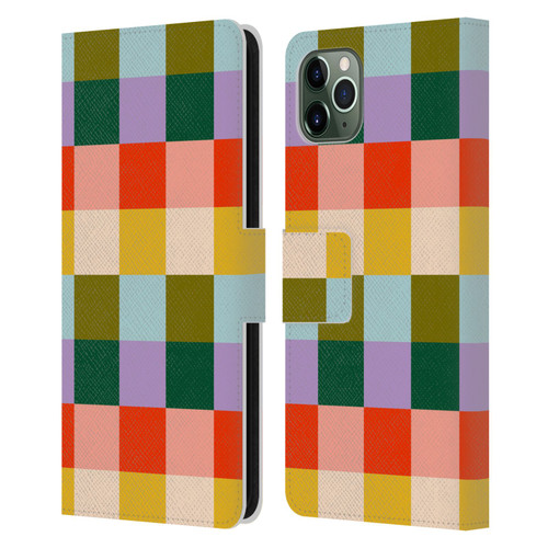 Gabriela Thomeu Retro Checkered Rainbow Vibe Leather Book Wallet Case Cover For Apple iPhone 11 Pro Max