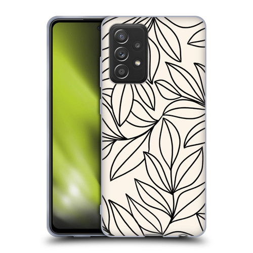 Gabriela Thomeu Floral Black And White Leaves Soft Gel Case for Samsung Galaxy A52 / A52s / 5G (2021)