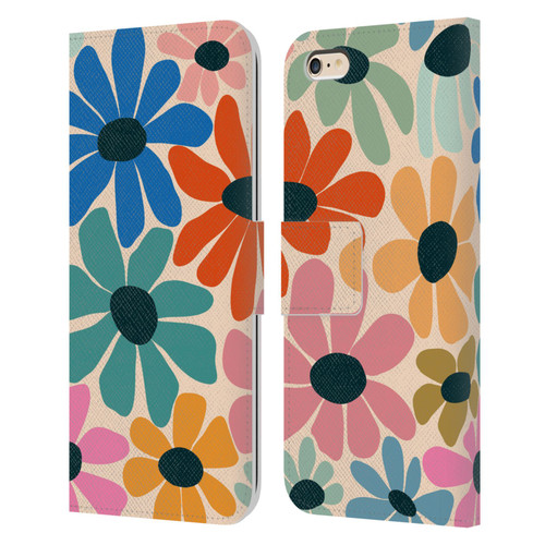 Gabriela Thomeu Retro Fun Floral Rainbow Color Leather Book Wallet Case Cover For Apple iPhone 6 Plus / iPhone 6s Plus