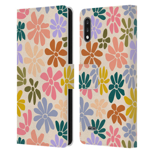 Gabriela Thomeu Retro Rainbow Color Floral Leather Book Wallet Case Cover For LG K22
