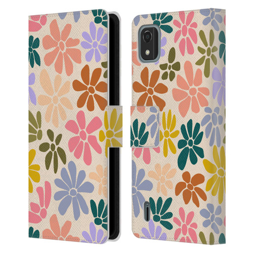 Gabriela Thomeu Retro Rainbow Color Floral Leather Book Wallet Case Cover For Nokia C2 2nd Edition