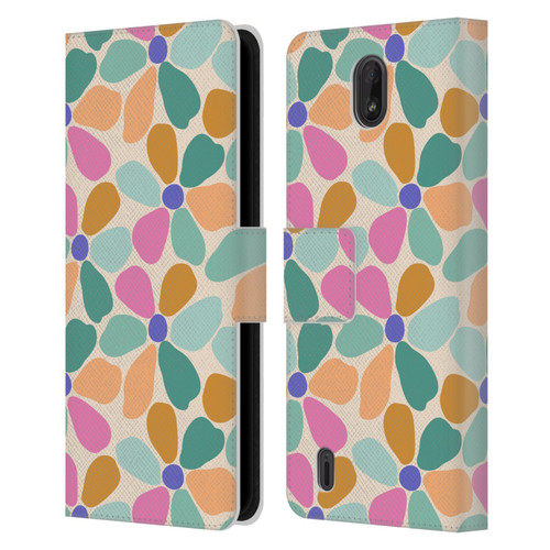 Gabriela Thomeu Retro Colorful Flowers Leather Book Wallet Case Cover For Nokia C01 Plus/C1 2nd Edition