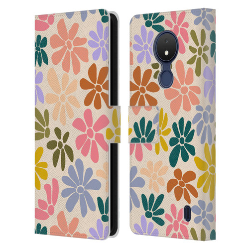 Gabriela Thomeu Retro Rainbow Color Floral Leather Book Wallet Case Cover For Nokia C21