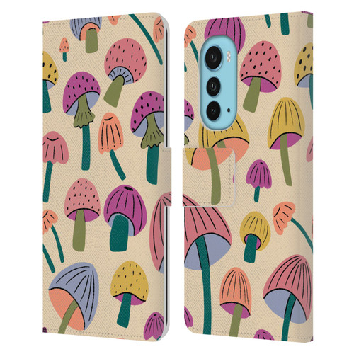 Gabriela Thomeu Retro Magic Mushroom Leather Book Wallet Case Cover For Motorola Edge (2022)