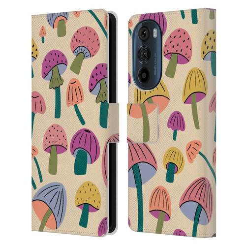 Gabriela Thomeu Retro Magic Mushroom Leather Book Wallet Case Cover For Motorola Edge 30