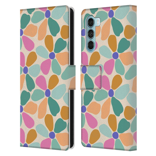 Gabriela Thomeu Retro Colorful Flowers Leather Book Wallet Case Cover For Motorola Edge S30 / Moto G200 5G