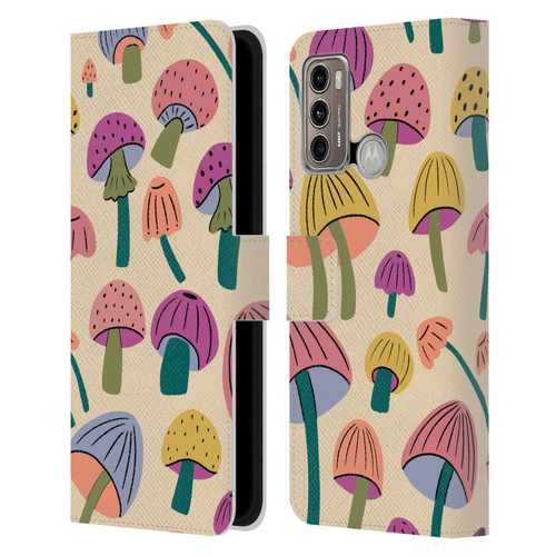 Gabriela Thomeu Retro Magic Mushroom Leather Book Wallet Case Cover For Motorola Moto G60 / Moto G40 Fusion