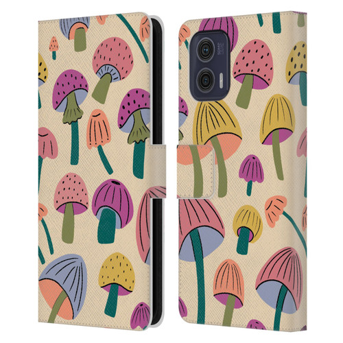 Gabriela Thomeu Retro Magic Mushroom Leather Book Wallet Case Cover For Motorola Moto G73 5G