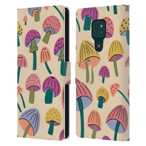 Gabriela Thomeu Retro Magic Mushroom Leather Book Wallet Case Cover For Motorola Moto G9 Play