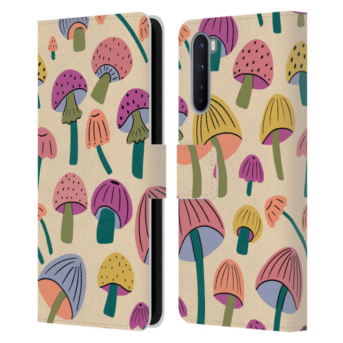 Gabriela Thomeu Retro Magic Mushroom Leather Book Wallet Case Cover For OnePlus Nord 5G
