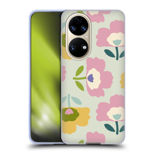 Gabriela Thomeu Retro Scandinavian Floral Soft Gel Case for Huawei P50