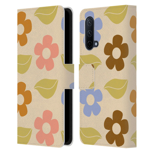 Gabriela Thomeu Retro Flower Vibe Vintage Pattern Leather Book Wallet Case Cover For OnePlus Nord CE 5G