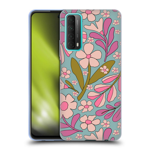 Gabriela Thomeu Retro Groovy 70s Blue Soft Gel Case for Huawei P Smart (2021)
