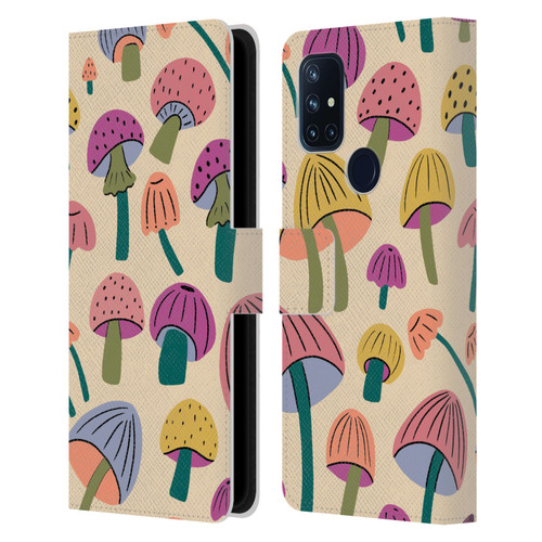 Gabriela Thomeu Retro Magic Mushroom Leather Book Wallet Case Cover For OnePlus Nord N10 5G