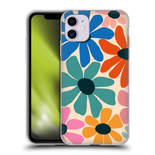 Gabriela Thomeu Retro Fun Floral Rainbow Color Soft Gel Case for Apple iPhone 11