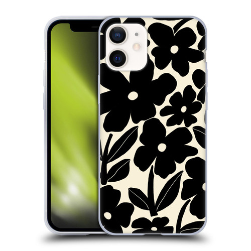 Gabriela Thomeu Retro Black And White Groovy Soft Gel Case for Apple iPhone 12 Mini