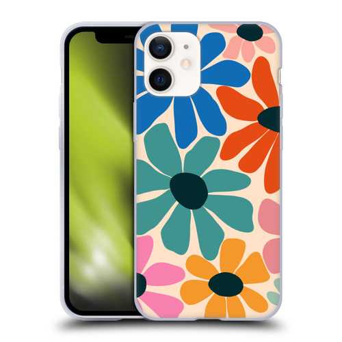 Gabriela Thomeu Retro Fun Floral Rainbow Color Soft Gel Case for Apple iPhone 12 Mini